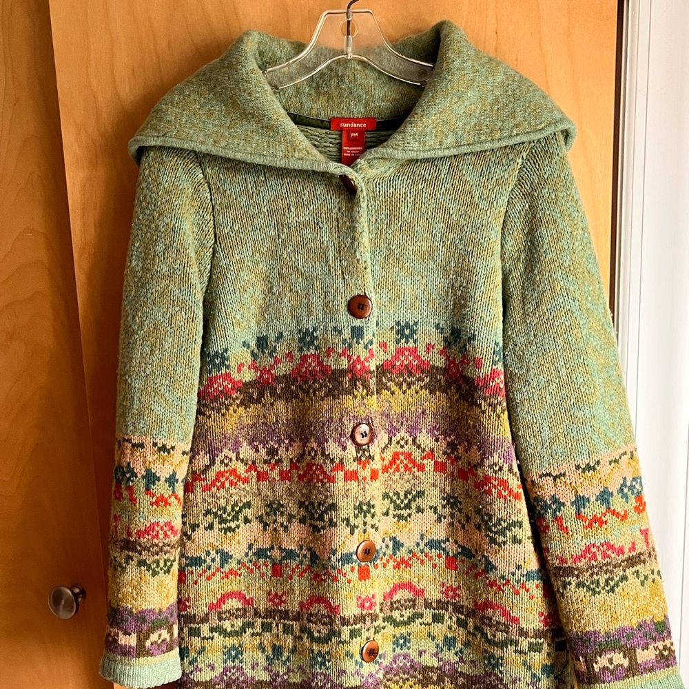 Sundance Multicolor Knit Teddy Jacket